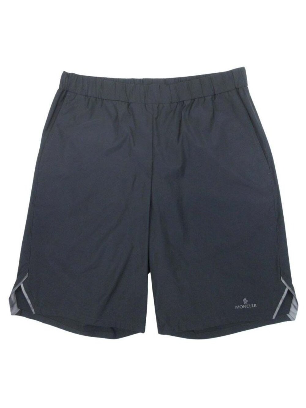Moncler Pantalone Bermuda Shorts Pants Logo Slit 48 Black Matte